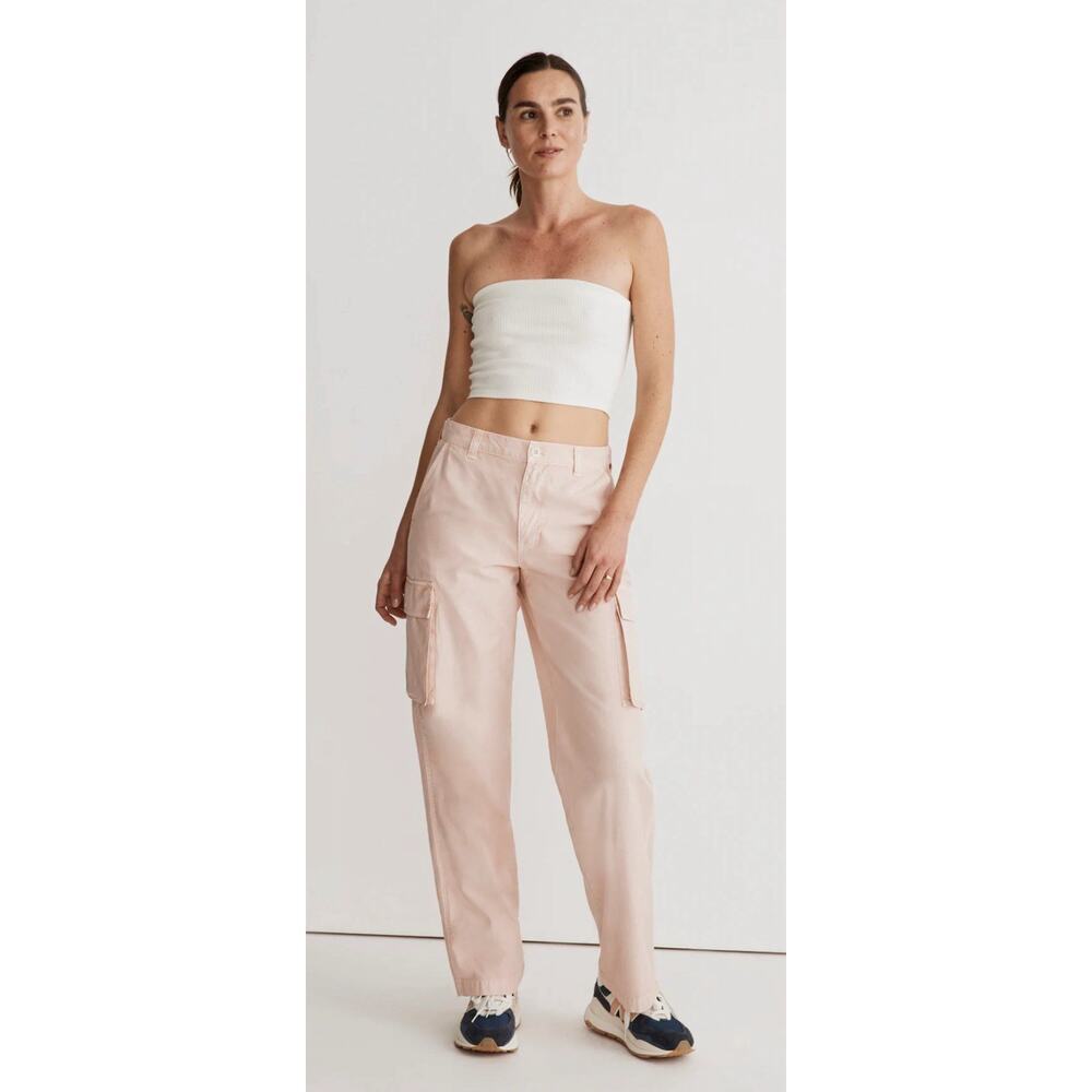 Madewell Light Pink Wide-Leg Cargo Pants